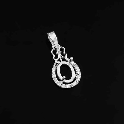 925 Sterling Silver and Cubic Zirconia Pendant - Bird Jewellery Settings