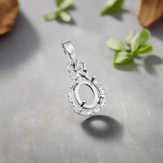 925 Sterling Silver and Cubic Zirconia Pendant - Bird Jewellery Settings