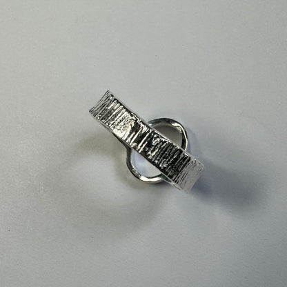 925 Sterling Silver Bezel Set Ring Size 8