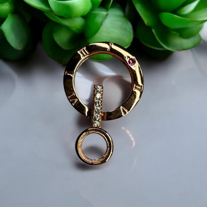 925 Sterling Silver and Cubic Zirconia Rose Gold Coated Pendant