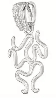 925 Sterling Silver and Cubic Zirconia Freeform Wrap Pendant - Bird Jewellery Settings