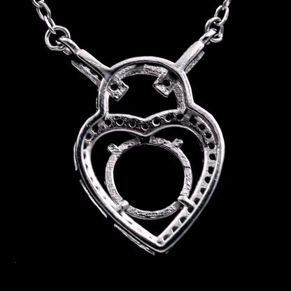 925 Sterling Silver and Cubic Zirconia Heart Pendant Necklace