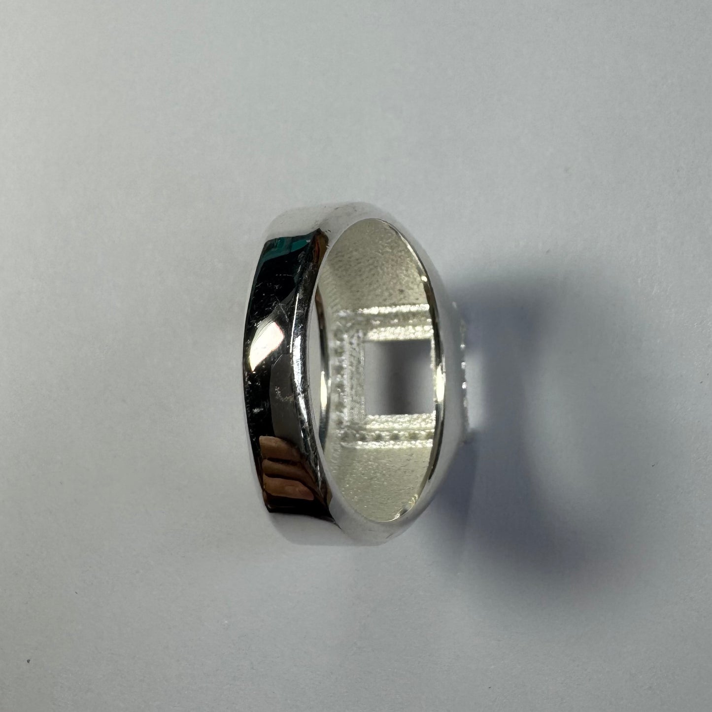 925 Sterling Silver and Cubic Zirconia Chunky Ring (Mens or Larger Sizes Ladies) Sizes 8-11