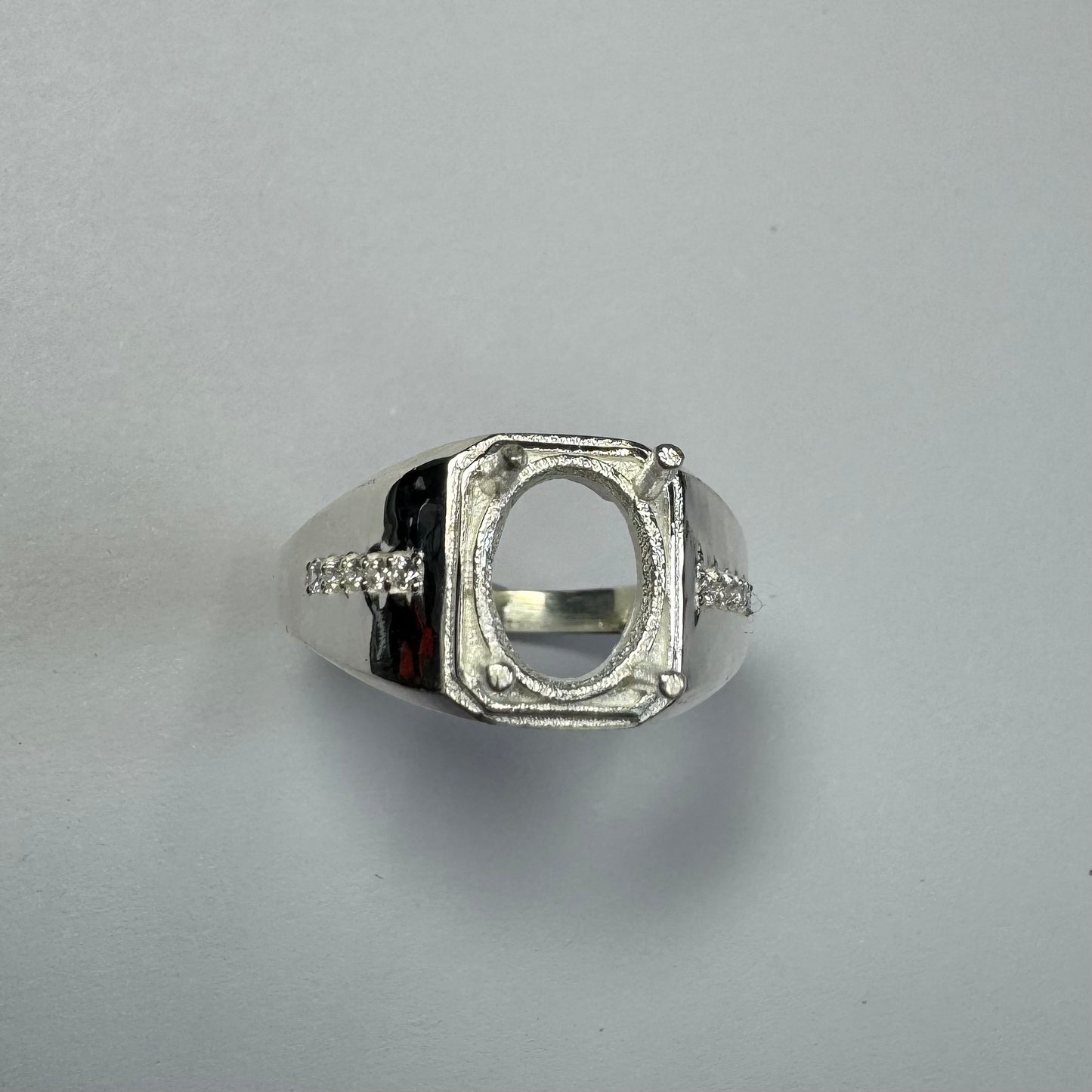 925 Sterling Silver and Cubic Zirconia Chunky Ring (Mens or Larger Sizes Ladies) Sizes 8-11