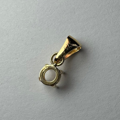 9ct Gold 4 Claw Double Bezel 4mm Round Pendant with Tapered Bail