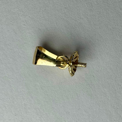 9ct Gold 5mm Pearl Cup Pendant Setting with Tapered Bail