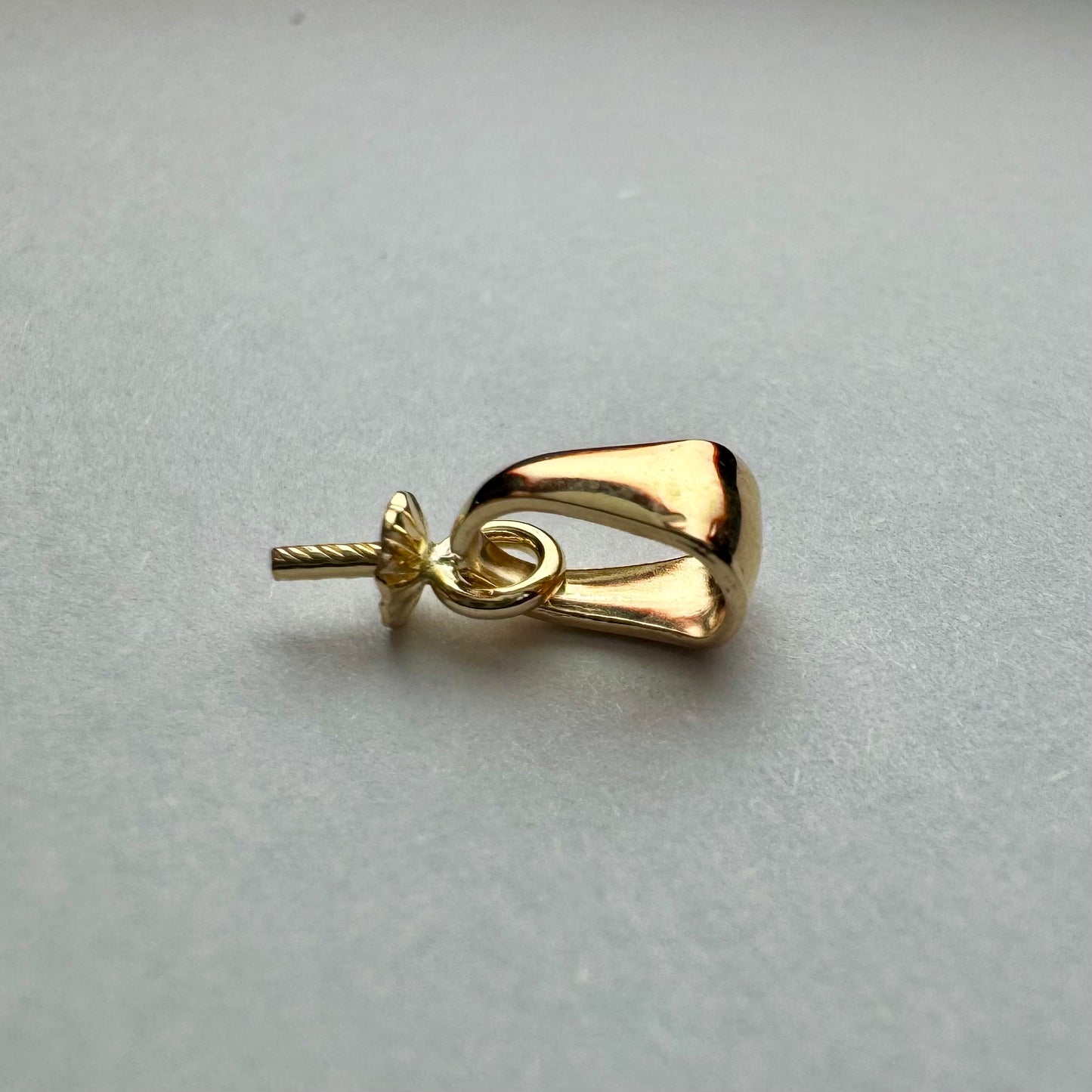 9ct Gold 3mm Pearl Cup Pendant Setting with Tapered Bail