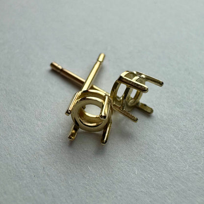 9ct Gold 4 Claw Double Bezel 4mm Round Earrings