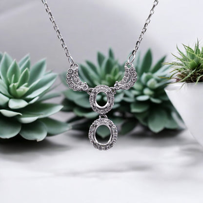 925 Sterling Silver and Cubic Zirconia Necklace