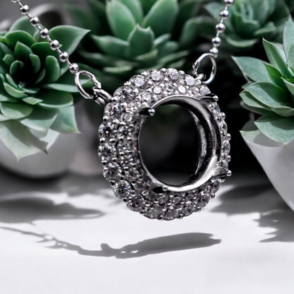 925 Sterling Silver and Cubic Zirconia Pendant Necklace