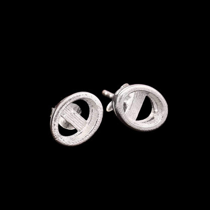 925 Sterling Silver Bezel Set Stud Earrings