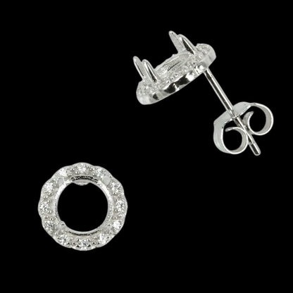 925 Sterling Silver and Cubic Zirconia Stud Earrings