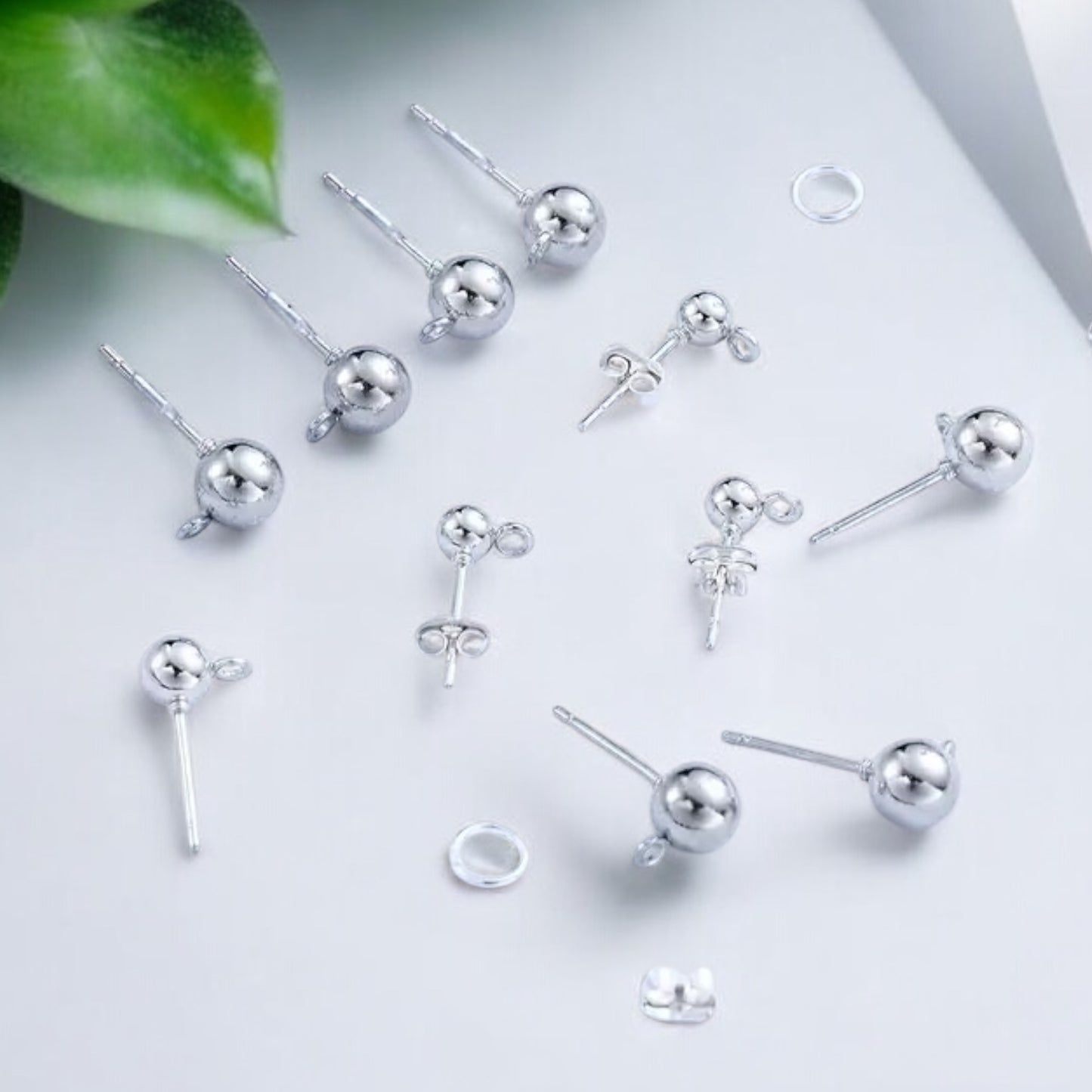 925 Sterling Silver Ball and Drop 4mm Earrings-Bird Jewellery Settings