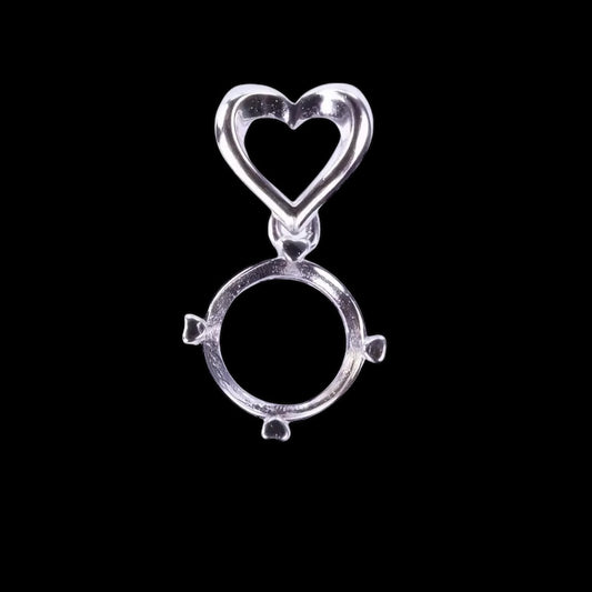 925 Sterling Silver Pendant with Heart Shaped Bail