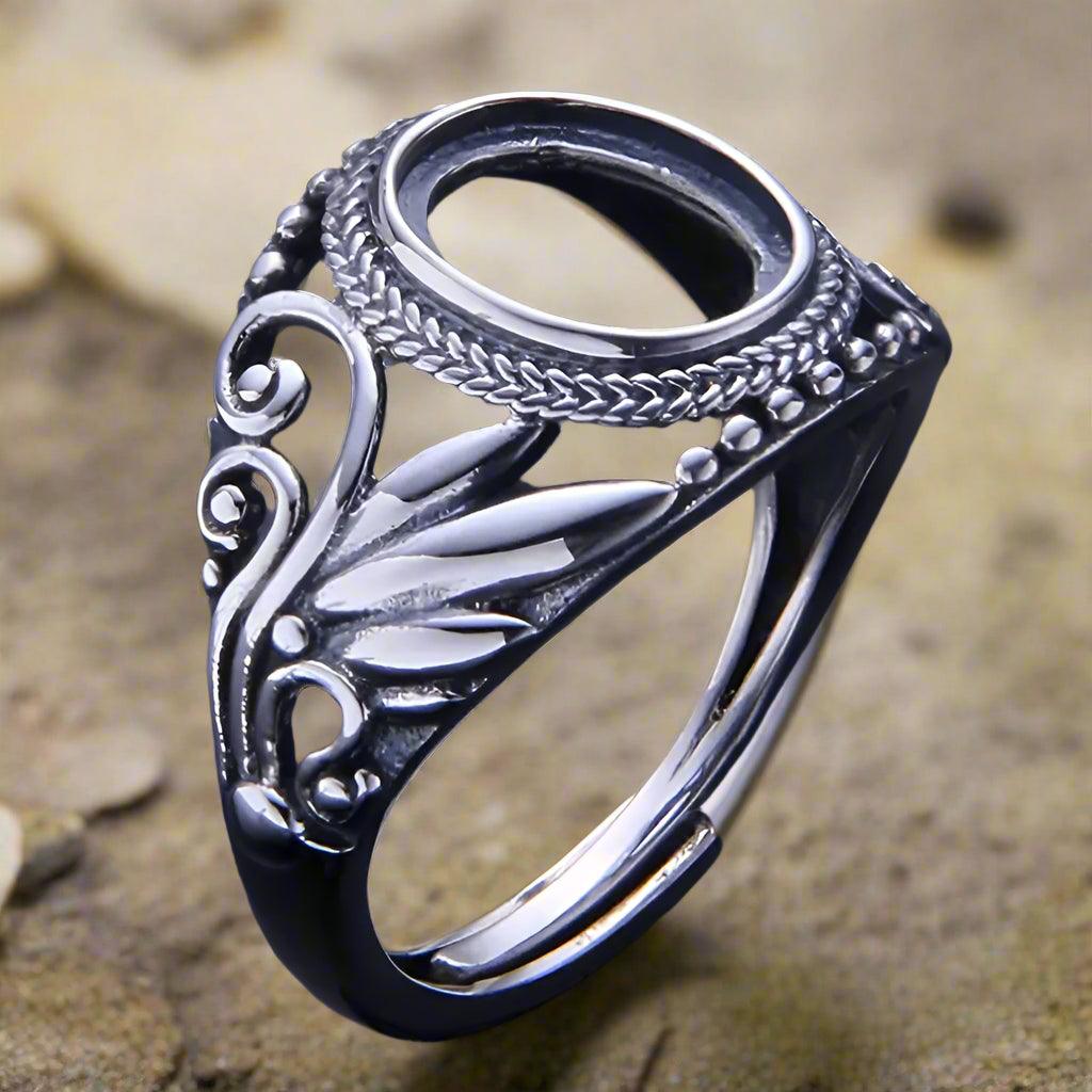 925 Sterling Silver Adjustable Ring - Bird Jewellery Settings