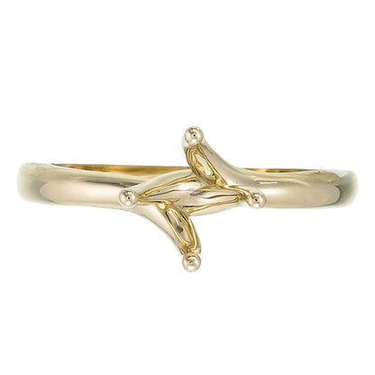 18ct Solid Yellow Gold Rounded Shoulder Twisted 4 claw setting Ring