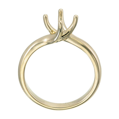 18ct Solid Yellow Gold Rounded Shoulder Twisted 4 claw setting Ring