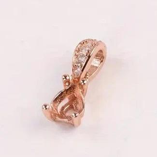 Rose Gold Coated 925 Sterling Silver and Cubic Zirconia Pendant - Bird Jewellery Settings