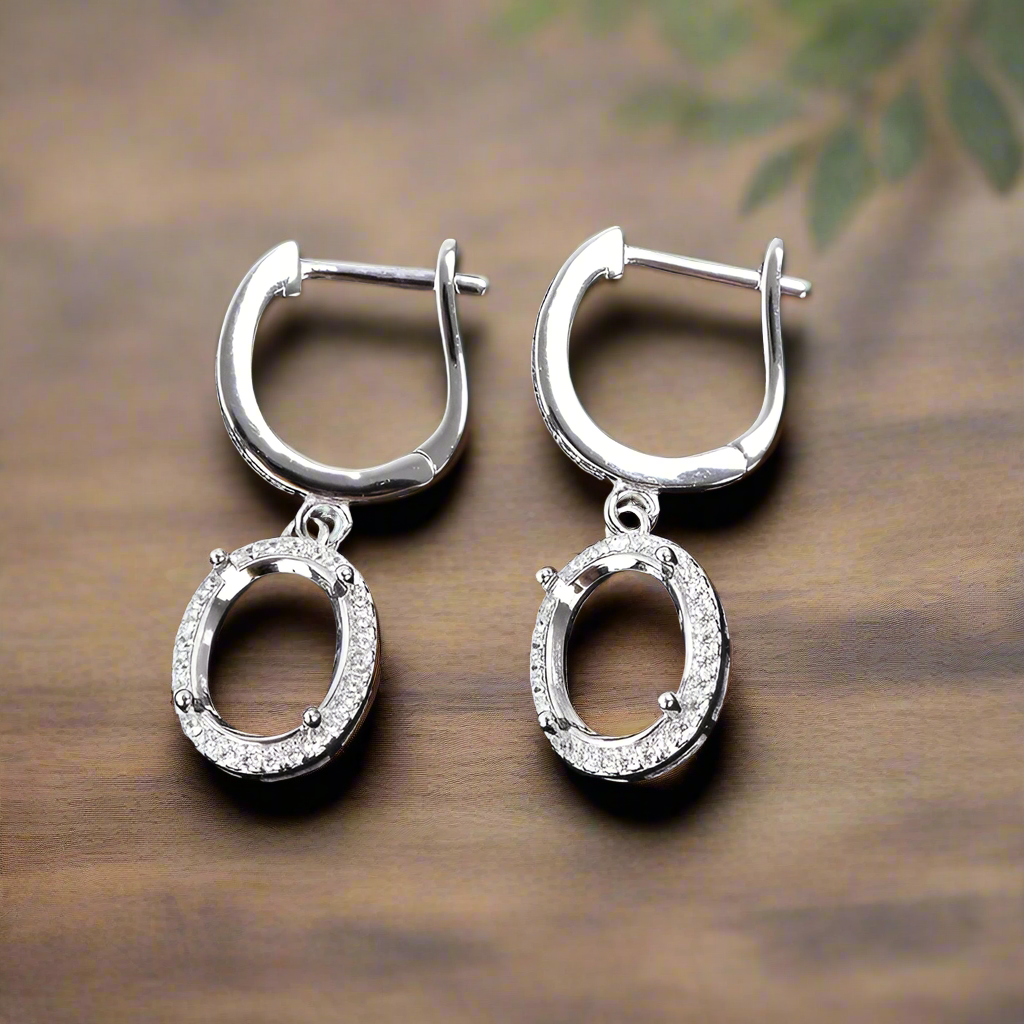 925 Sterling Silver and Cubic Zirconia Earrings - Bird Jewellery Settings